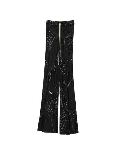 Rick Owens Drawstring Bias Trousers In Black