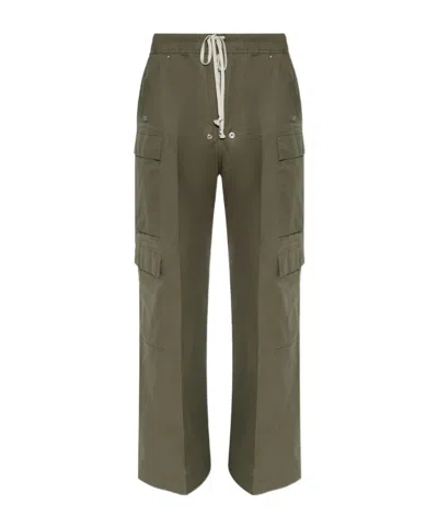 Rick Owens Drawstring Cargo Pants In Green