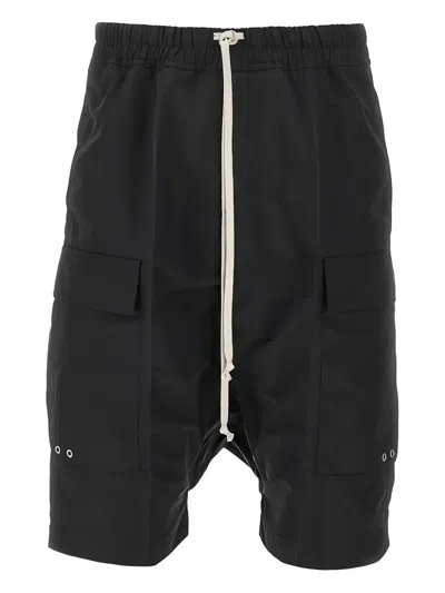 RICK OWENS DRAWSTRING CARGO-POCKET SHORTS