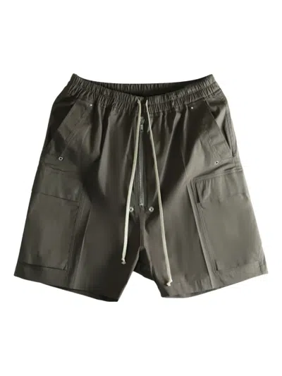 Rick Owens Drawstring Cargo Shorts In Black