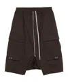 Rick Owens Drawstring Cargo Shorts In Brown