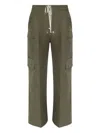 Rick Owens Drawstring Cargo Trousers In Green