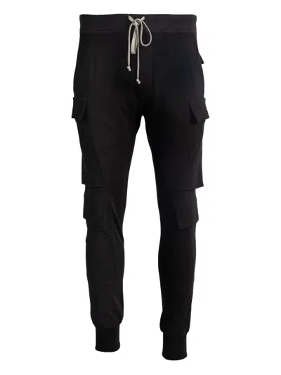 Rick Owens Drawstring Cargo Trousers In Black