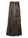 Rick Owens Cargo Belas Brown Cargo Pants With Drawstring Waist And Cargo Pockets In Velvet Woman In Brown