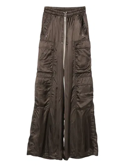 Rick Owens Drawstring Cargo Trousers In Brown