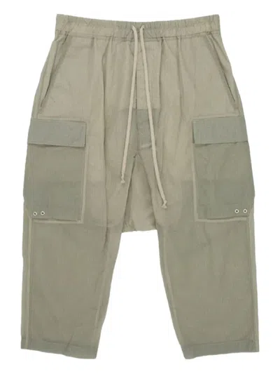 Rick Owens Drawstring Cargo Trousers In Gray