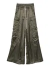 Rick Owens Wide Leg Trousers Elasticated Waistband In Green