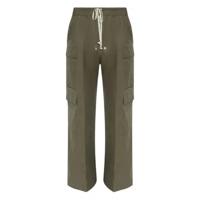 Rick Owens Drawstring Cargo Trousers In Green