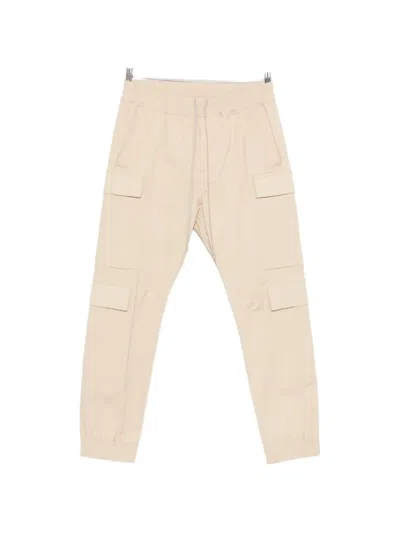 Rick Owens Drawstring Cargo Trousers In Neutral