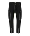 Rick Owens Bauhaus-inspired Cargo Pants With Elastic Waistband In Black