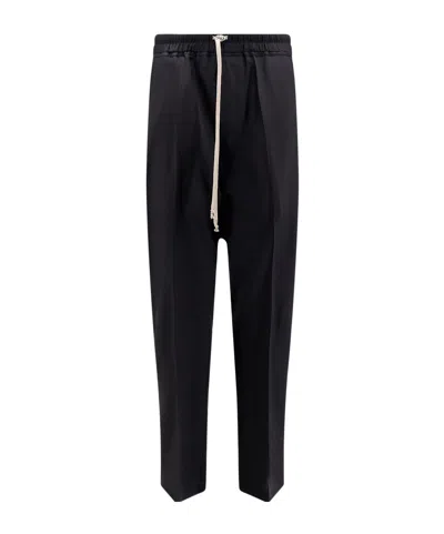 Rick Owens Drawstring Flap-pocket Trousers In Black