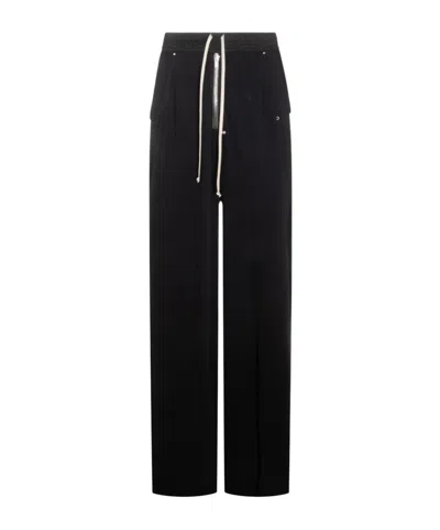 Rick Owens Drawstring Wide-leg Trousers In Black