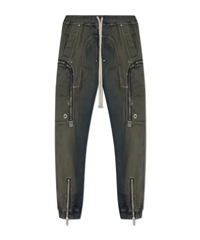 Rick Owens Drawstring Casual Pants In Green