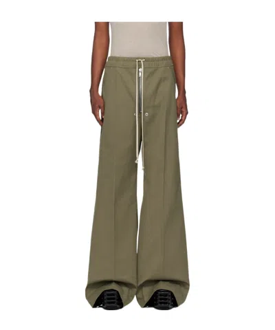 Rick Owens Khaki Wide Bela Trousers In 65 Olive Drab