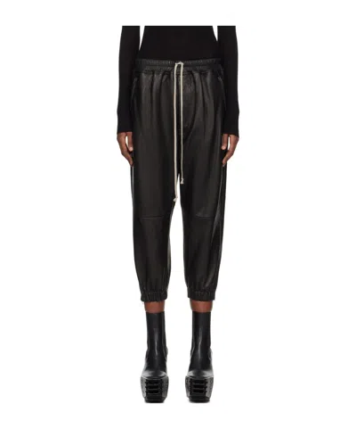 Rick Owens Drawstring Casual Trousers In Black