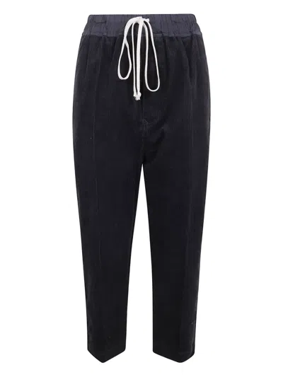 Rick Owens Drawstring Corduroy Trousers In Black