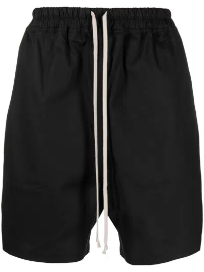 Rick Owens Drawstring Cotton-blend Shorts In Black