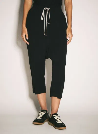 Rick Owens Drawstring Cropped Pants In Black