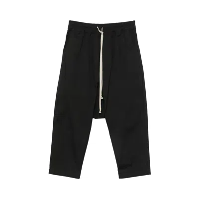 Pre-owned Rick Owens Drawstring Cropped Pants 'black' | Men's Size 46