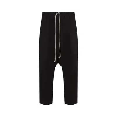 Pre-owned Rick Owens Drawstring Cropped Pants 'black' | Men's Size 52