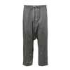 Rick Owens Drawstring Cropped Poplin Pants In Blue