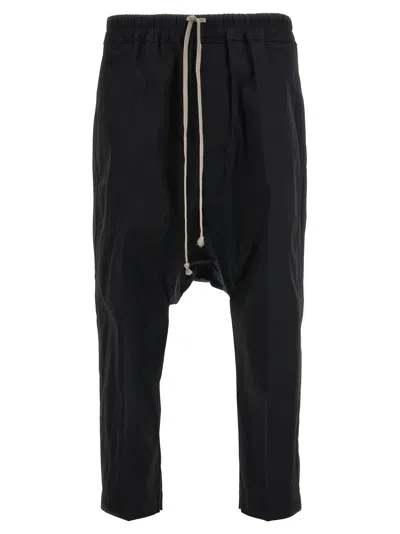 Rick Owens Drawstring Cropped Trouser In Black