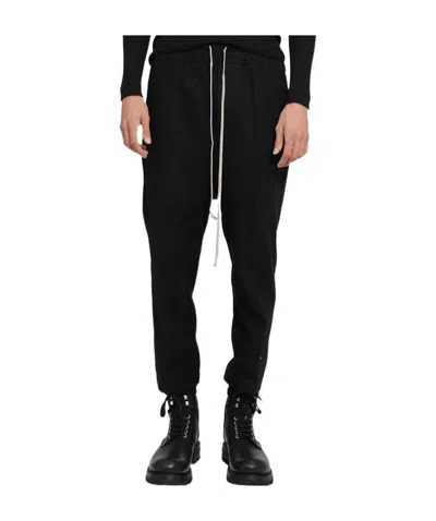 Rick Owens Drawstring Cropped Trousers In Black