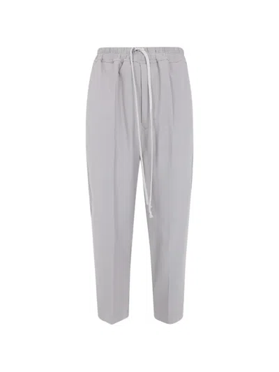 Rick Owens Drawstring Cropped Trousers In Gray