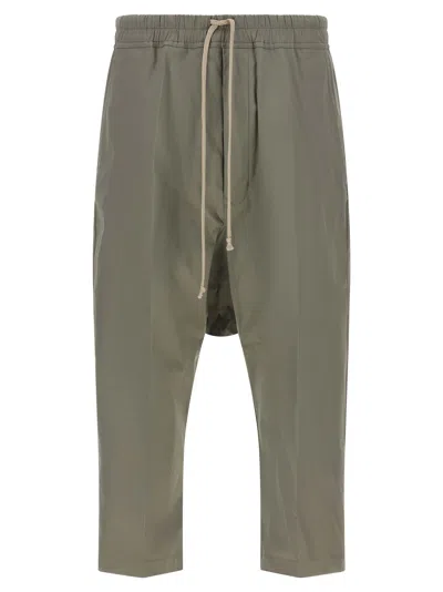 Rick Owens Drawstring Cropped Trousers In Gray