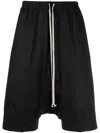 Rick Owens Black Porterville Blistered Leather Shorts In Black