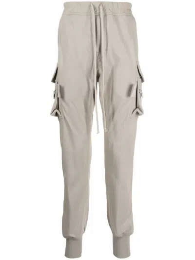 Rick Owens Drawstring Drop-crotch Track Pants In Grey