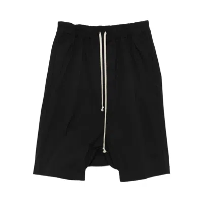 Rick Owens Drawstring Drop-crotch Shorts In Black