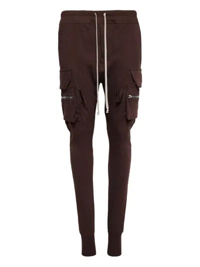 Rick Owens Drawstring Drop-crotch Track Pants In Brown