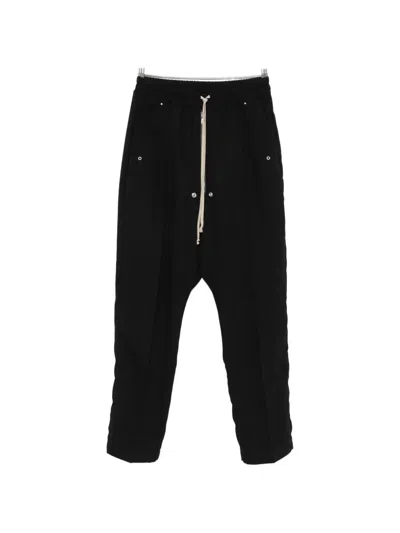 Rick Owens Drawstring Drop-crotch Trousers In Black