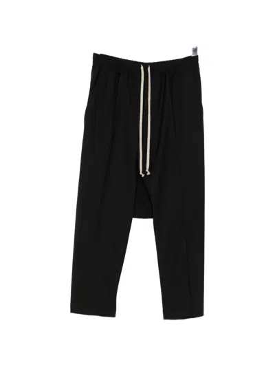 Rick Owens Drawstring Dropped-crotch Trousers In Black