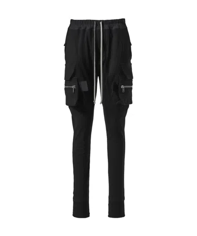 Rick Owens Drawstring Elastic Waist Casual Pants In Black