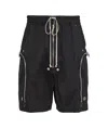 Rick Owens Drawstring Elastic Waist Shorts In Black