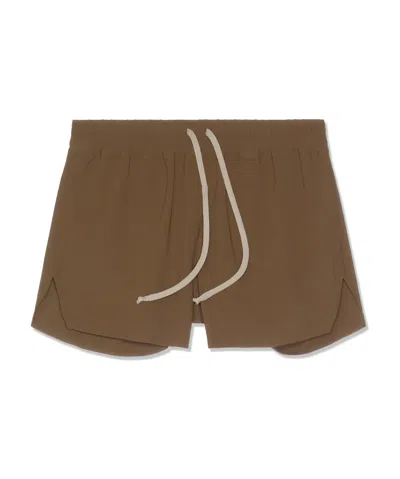 Rick Owens Drawstring Elastic Waist Swimming Trunks In Green