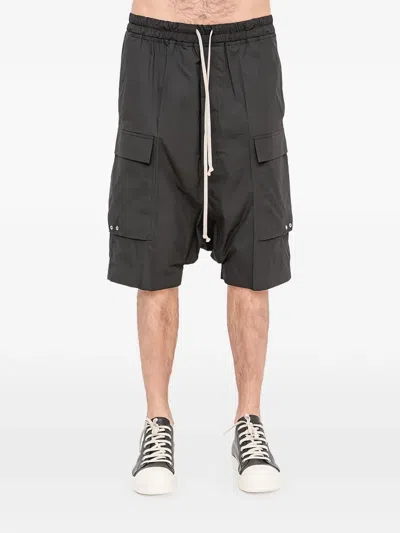 Rick Owens Drawstring-fastening Cargo Shorts In Black