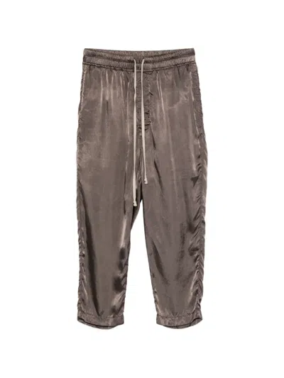 Rick Owens Drawstring-fastening Cropped Trousers In Brown