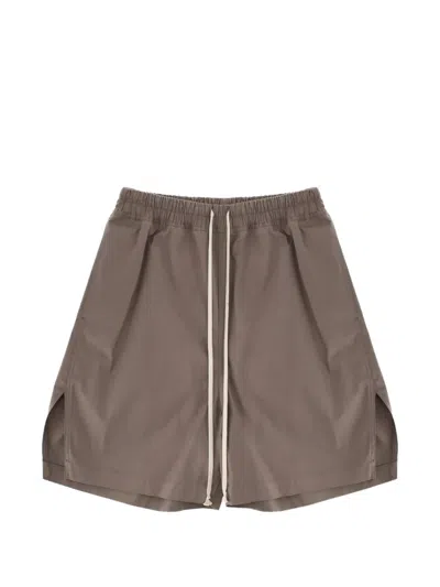 Rick Owens Drawstring-fastening Split Shorts In Brown