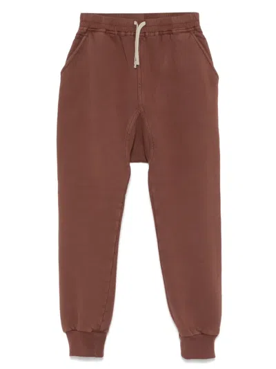 Rick Owens Kids' Drawstring-fastening Track Pants In Brown