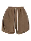 Rick Owens Drawstring Fleece Shorts In Brown