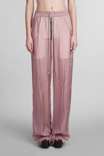 Rick Owens Drawstring Geth Bela Pants In Rose-pink Polyamide Polyester