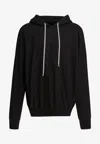 Rick Owens Drawstring Hooded Sweatshirt In Black