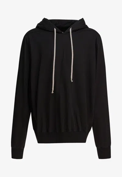 Rick Owens Drawstring Hooded Sweatshirt In Black