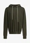 Rick Owens Drawstring Hooded Sweatshirt In Green