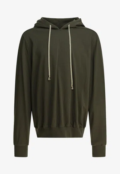 Rick Owens Drawstring Hooded Sweatshirt In Green