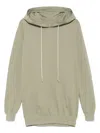 Rick Owens Relaxed-fit Green Hoodie With Drawstring Hood In Green