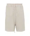 Rick Owens Drawstring Jersey Bermuda Shorts In Nude